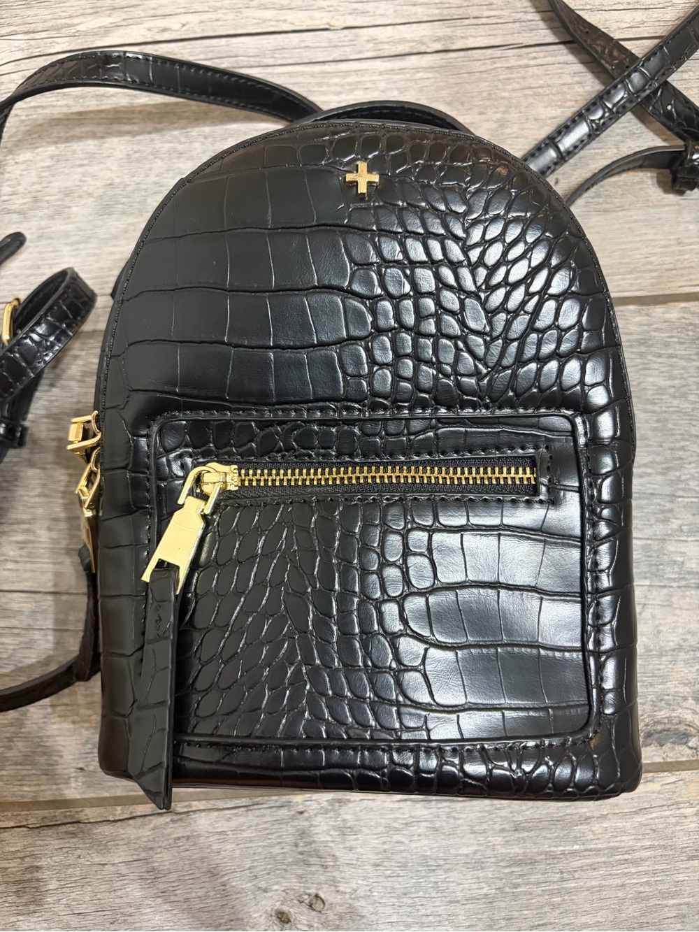 PETA + JAIN black croc mini backpack